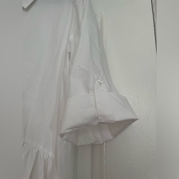 Madewell Button Front Mini Shirt Dress White - Picture 3 of 8